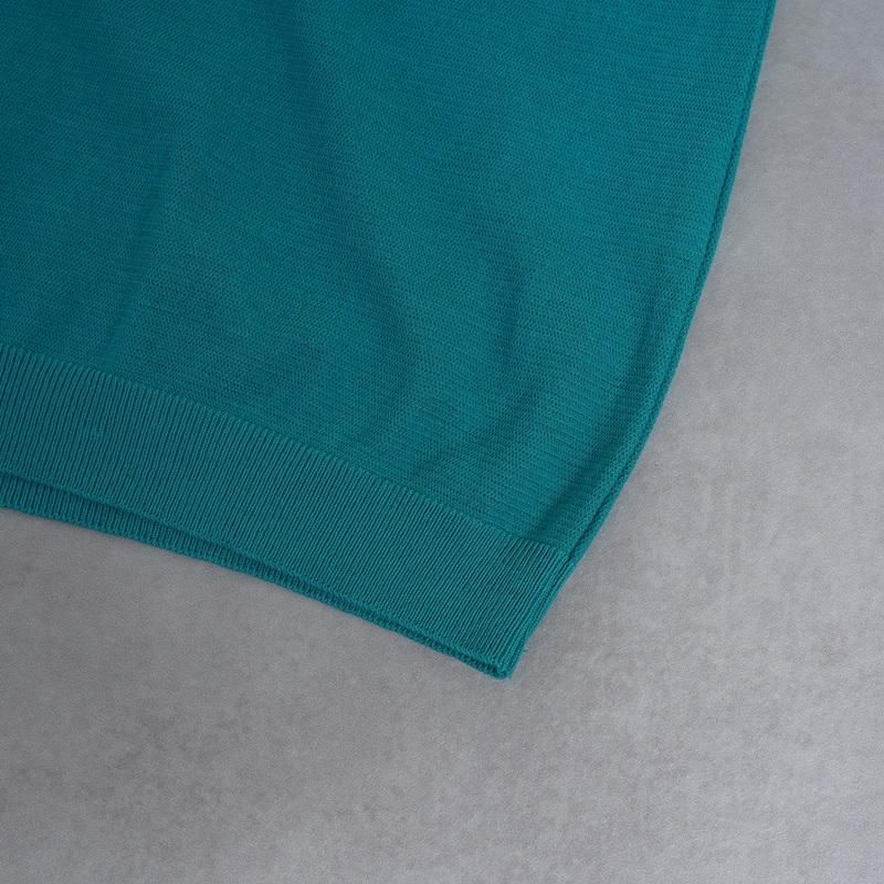 25S/S ULTERIOR ƥꥢ TWISTED COTTON KNIT P/S / PEACOCK GREEN