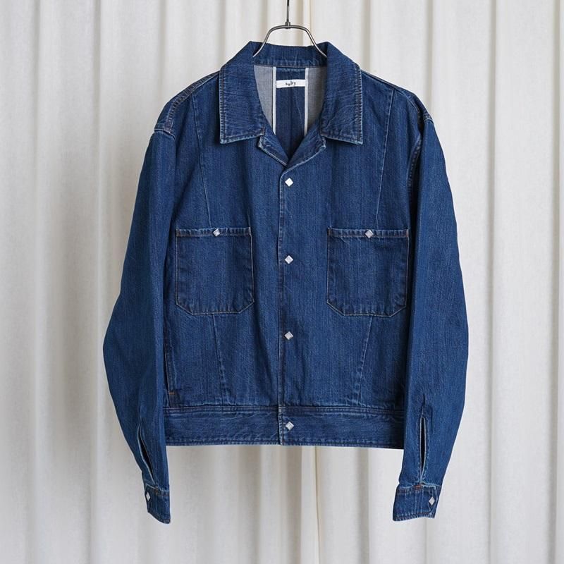 25S/S Saby Х SHORT HORN JACKET -11oz Monroe Denim Vintage Wash- / INDIGO VINTAGE