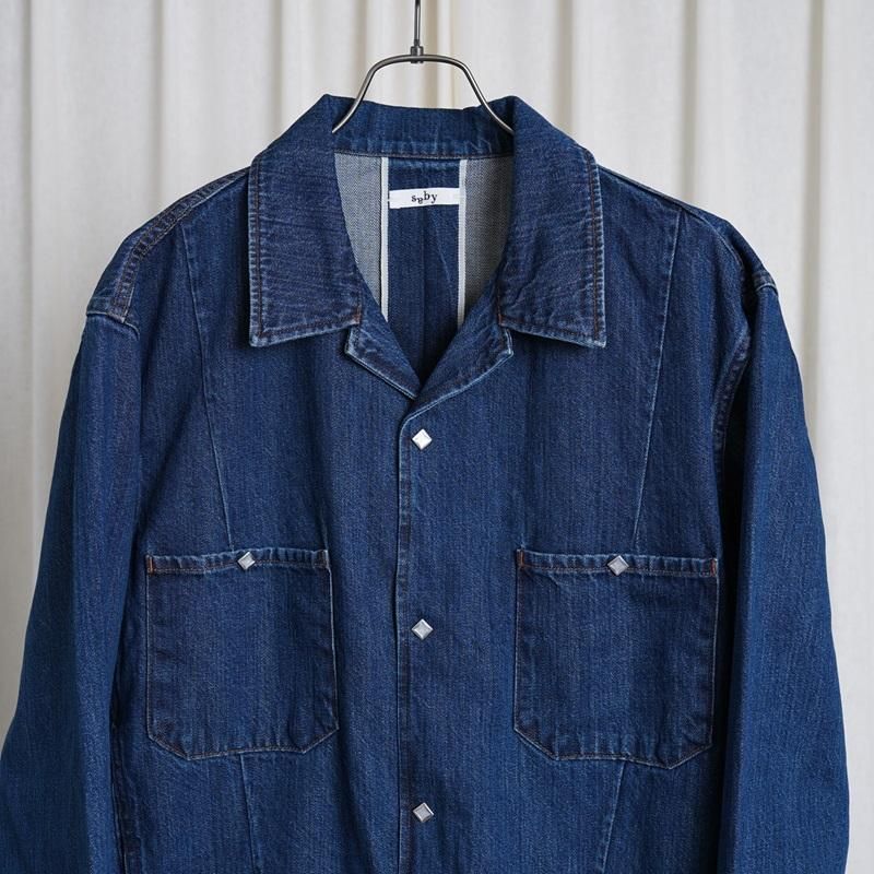 25S/S Saby Х SHORT HORN JACKET -11oz Monroe Denim Vintage Wash- / INDIGO VINTAGE