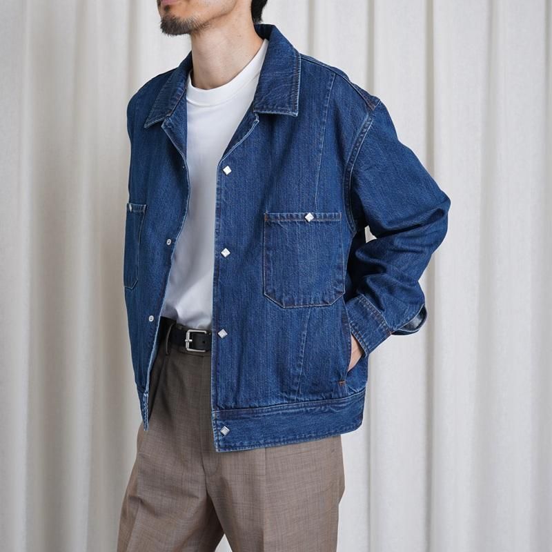 25S/S Saby Х SHORT HORN JACKET -11oz Monroe Denim Vintage Wash- / INDIGO VINTAGE