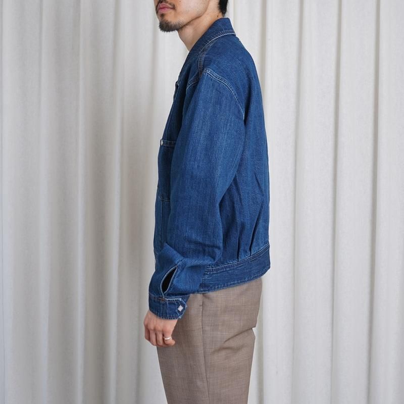 25S/S Saby Х SHORT HORN JACKET -11oz Monroe Denim Vintage Wash- / INDIGO VINTAGE