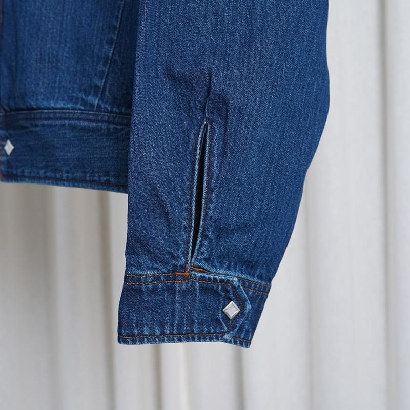 25S/S Saby Х SHORT HORN JACKET -11oz Monroe Denim Vintage Wash- / INDIGO VINTAGE