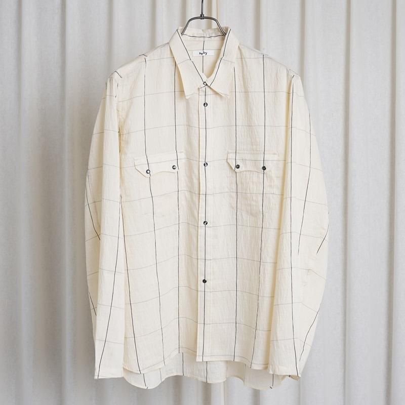 25S/S Saby Х WESTERN SHIRTS -Type Flax Rayon- / BLACK CHECK