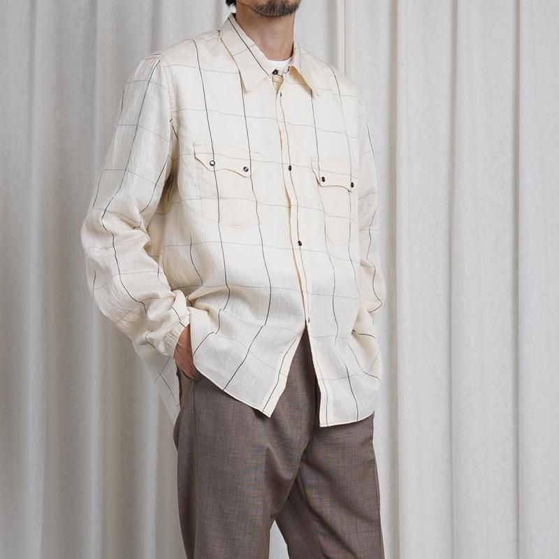 25S/S Saby Х WESTERN SHIRTS -Type Flax Rayon- / BLACK CHECK