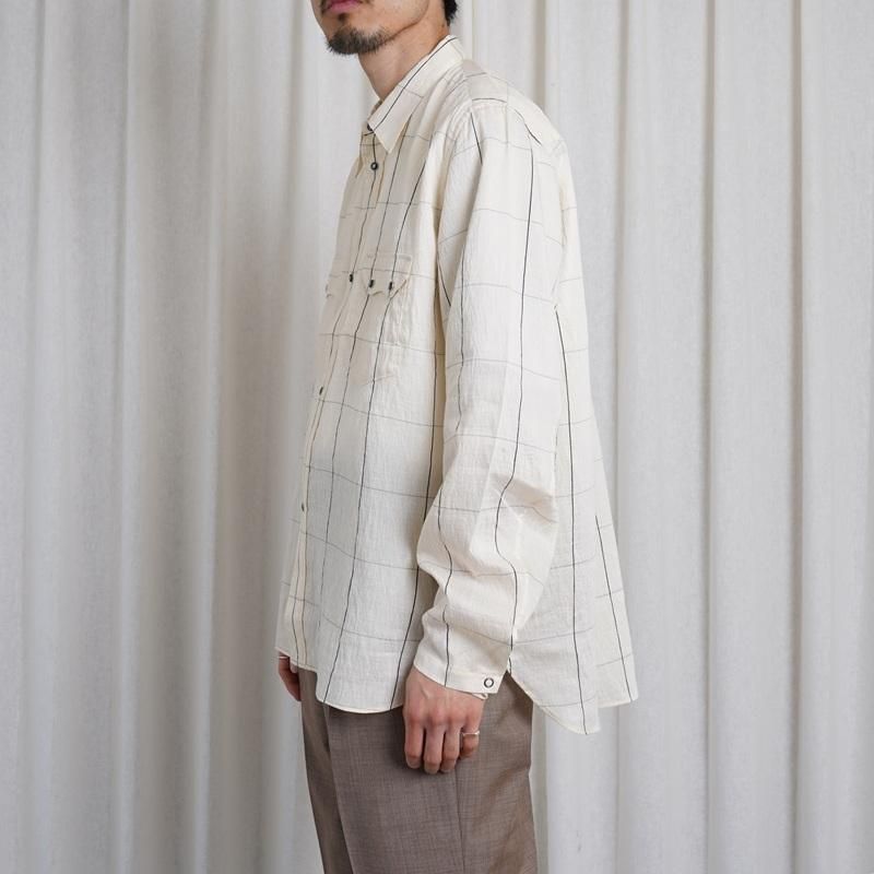 25S/S Saby Х WESTERN SHIRTS -Type Flax Rayon- / BLACK CHECK