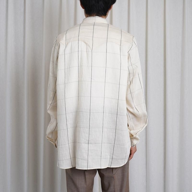 25S/S Saby Х WESTERN SHIRTS -Type Flax Rayon- / BLACK CHECK