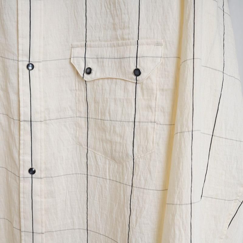25S/S Saby Х WESTERN SHIRTS -Type Flax Rayon- / BLACK CHECK