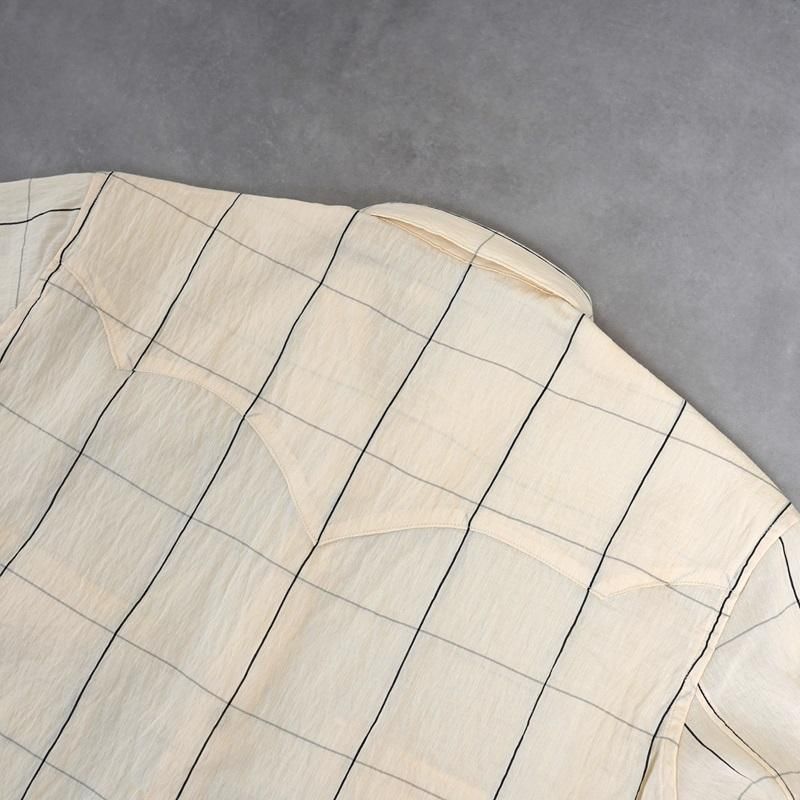 25S/S Saby Х WESTERN SHIRTS -Type Flax Rayon- / BLACK CHECK