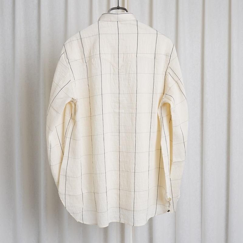 25S/S Saby Х WESTERN SHIRTS -Type Flax Rayon- / BLACK CHECK