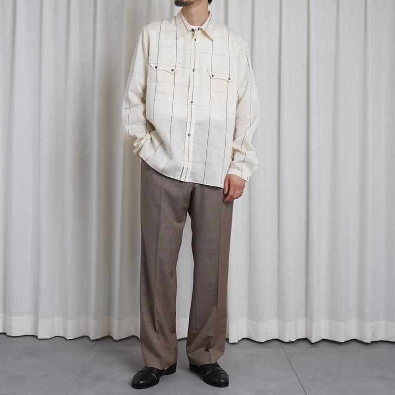 25S/S Saby Х WESTERN SHIRTS -Type Flax Rayon- / BLACK CHECK