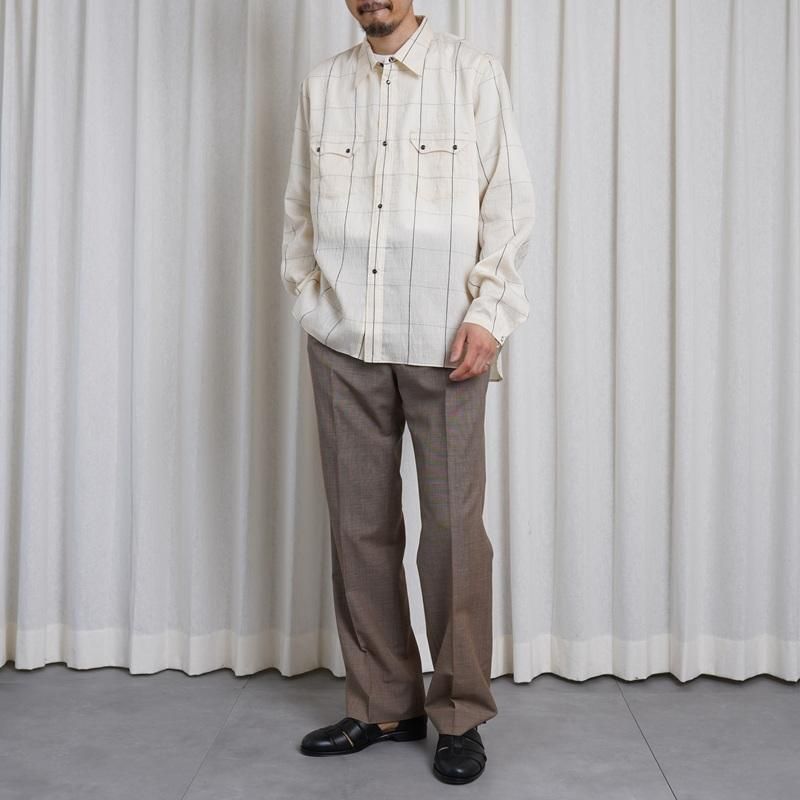 25S/S Saby Х WESTERN SHIRTS -Type Flax Rayon- / BLACK CHECK