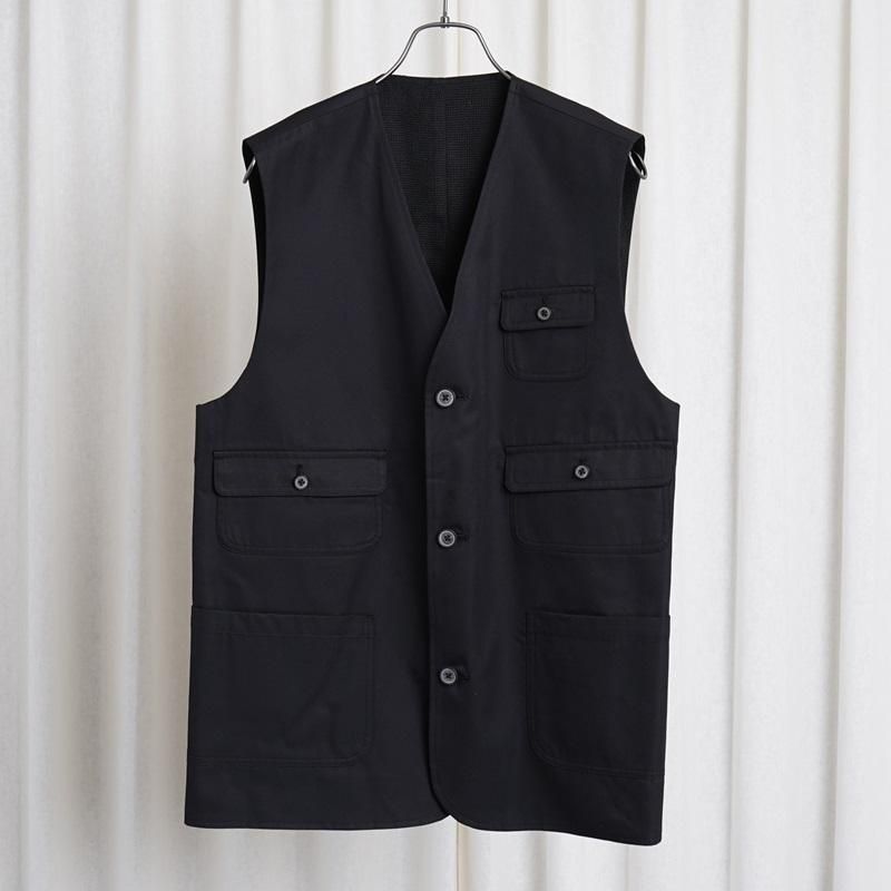 25S/S BISOWN ӥ  CHINO CLOTH  KARAMI REVERSIBLE VEST / BLACK