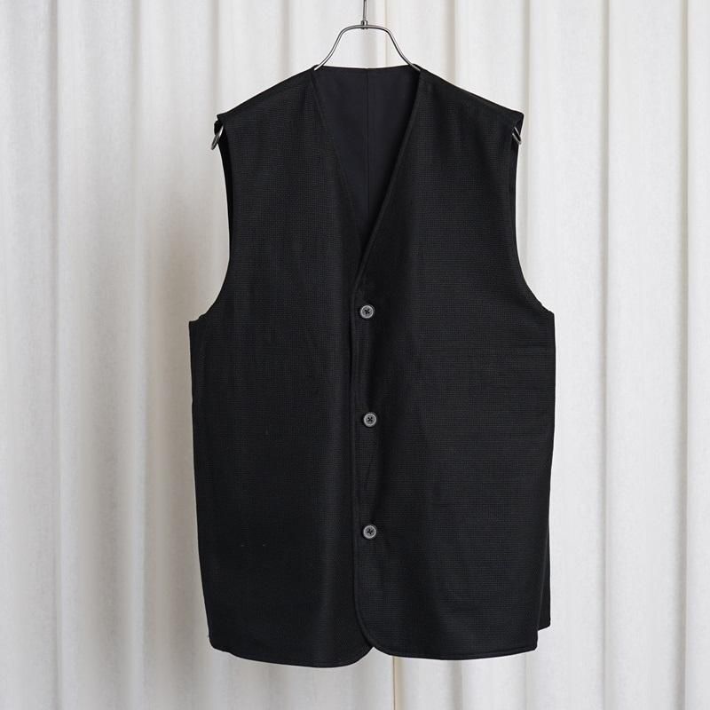25S/S BISOWN ӥ  CHINO CLOTH  KARAMI REVERSIBLE VEST / BLACK