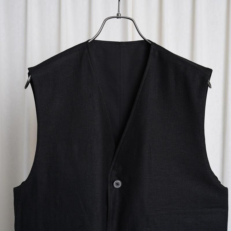25S/S BISOWN ӥ  CHINO CLOTH  KARAMI REVERSIBLE VEST / BLACK