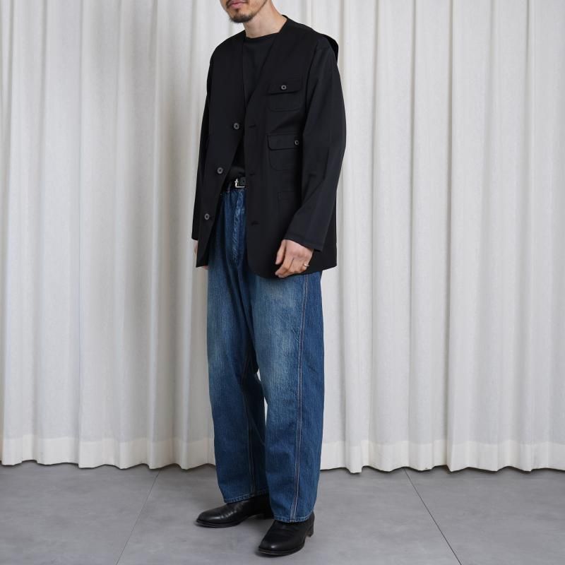 25S/S BISOWN ӥ  CHINO CLOTH  KARAMI REVERSIBLE VEST / BLACK