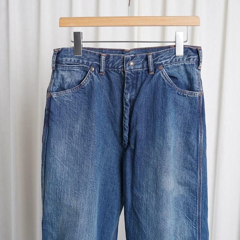  CIOTA  DENIM PAINTER PANTS /  MEDIUM DARK BLUE DAMAGE