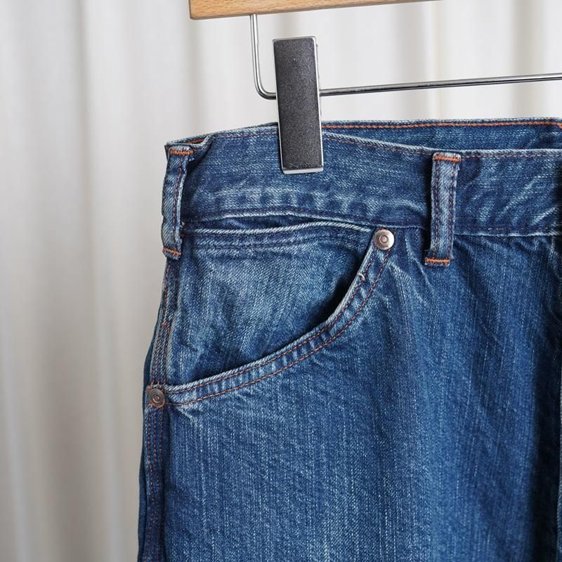  CIOTA  DENIM PAINTER PANTS /  MEDIUM DARK BLUE DAMAGE