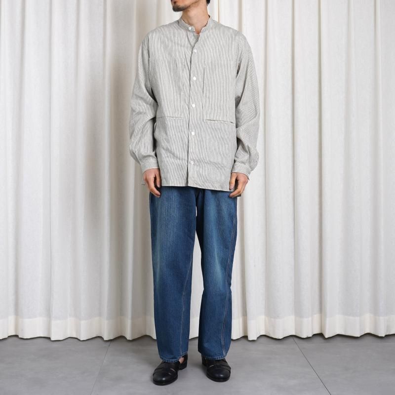  CIOTA  DENIM PAINTER PANTS /  MEDIUM DARK BLUE DAMAGE