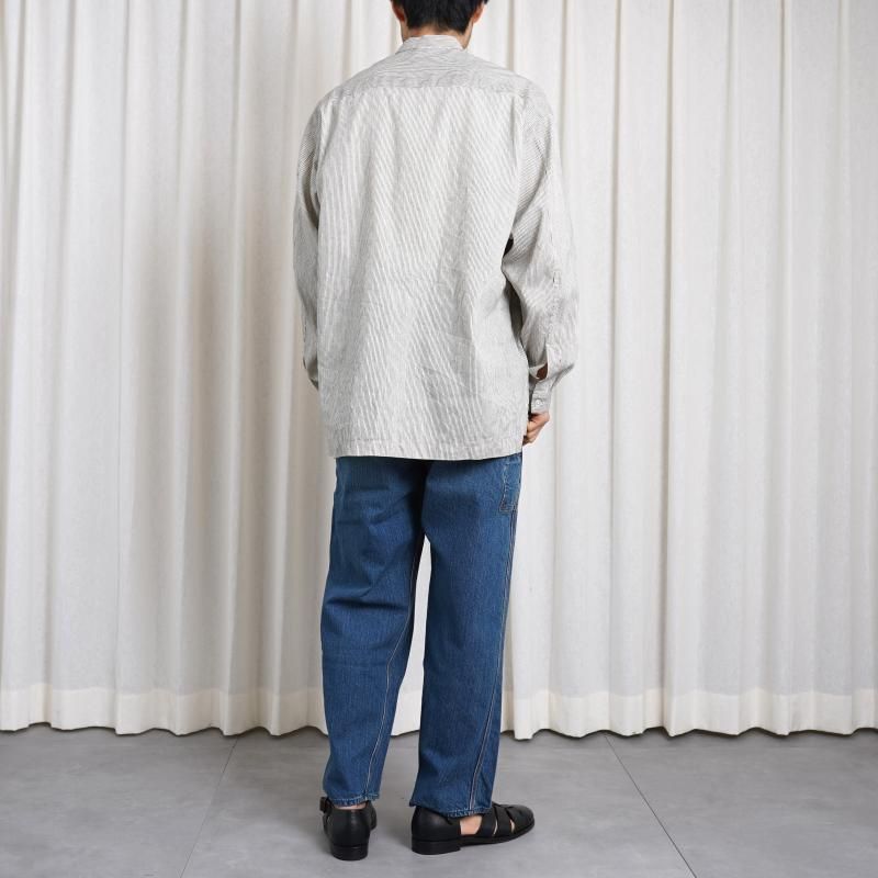  CIOTA  DENIM PAINTER PANTS /  MEDIUM DARK BLUE DAMAGE