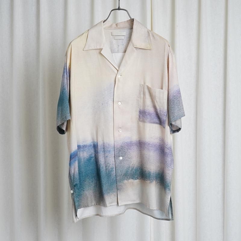 【25S/S】【YOKE ヨーク】 LANDSCAPE PRINTED OPEN COLLAR SHIRT / IVORY