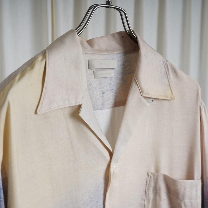 25S/SۡYOKE 衼 LANDSCAPE PRINTED OPEN COLLAR SHIRT / IVORY