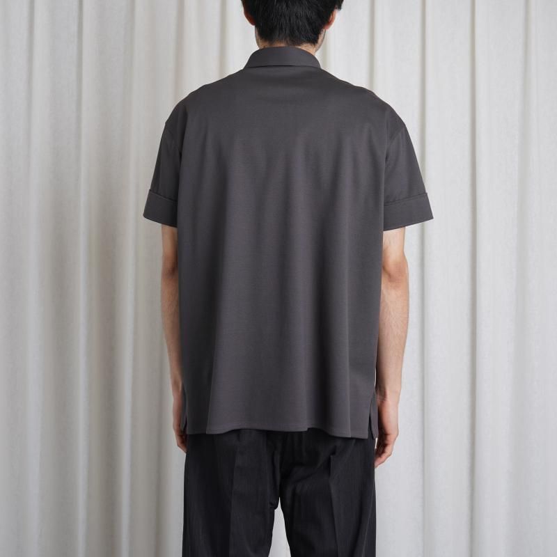 25S/SۡTHE RERACS 饯 RERACS REGULAR COLLAR POLO SHIRT / GUNMETAL GRAY
