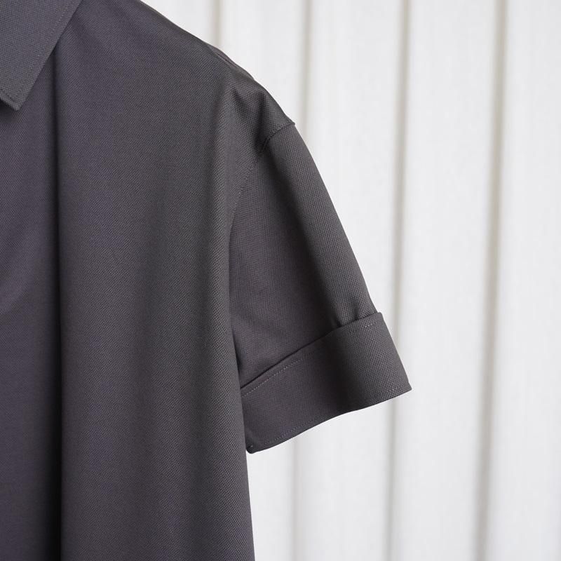 25S/SۡTHE RERACS 饯 RERACS REGULAR COLLAR POLO SHIRT / GUNMETAL GRAY

