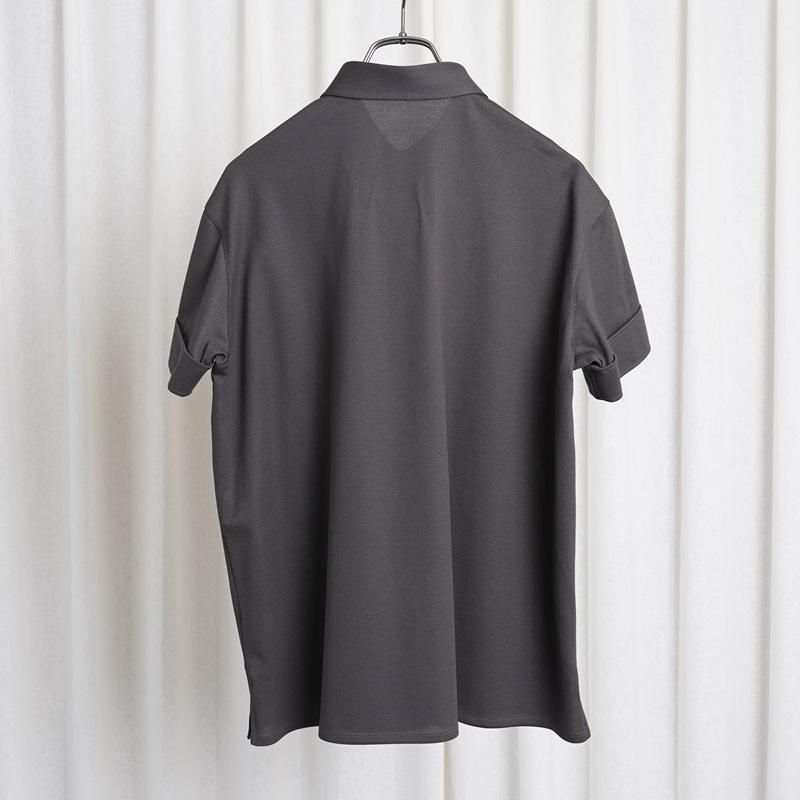 25S/SۡTHE RERACS 饯 RERACS REGULAR COLLAR POLO SHIRT / GUNMETAL GRAY
