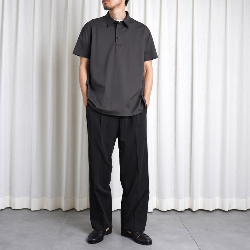 25S/SۡTHE RERACS 饯 RERACS REGULAR COLLAR POLO SHIRT / GUNMETAL GRAY
