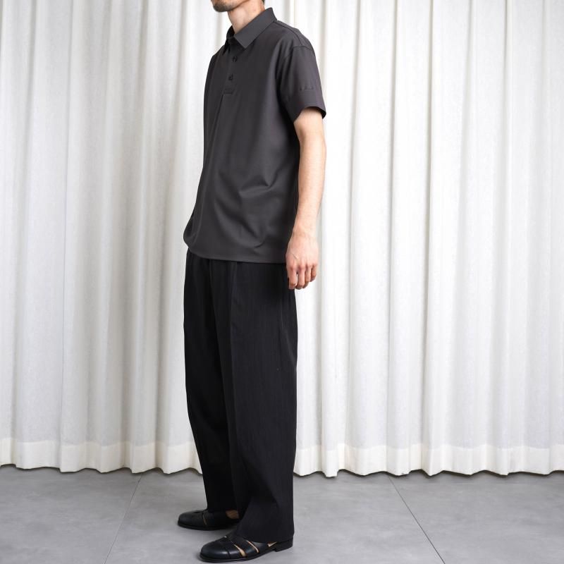 25S/SۡTHE RERACS 饯 RERACS REGULAR COLLAR POLO SHIRT / GUNMETAL GRAY
