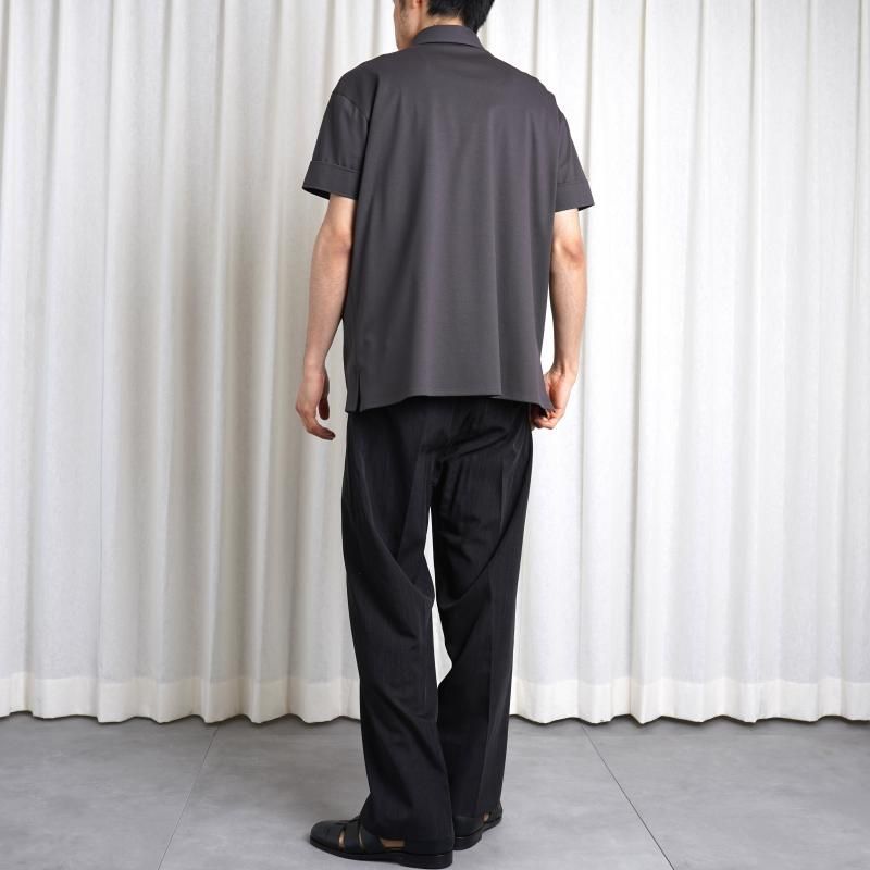 25S/SۡTHE RERACS 饯 RERACS REGULAR COLLAR POLO SHIRT / GUNMETAL GRAY
