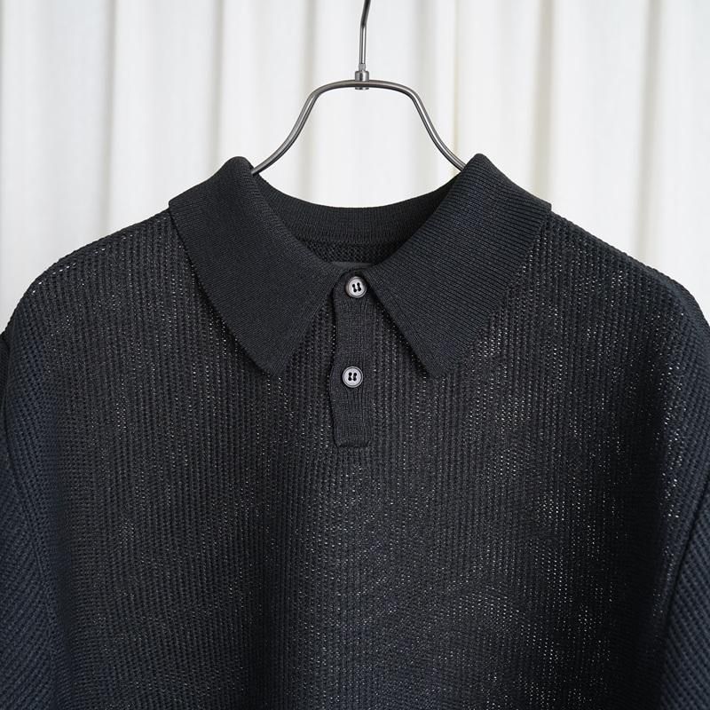 25S/SۡBATONER Хȥʡ OX SUMMER KNIT POLO S/S / BLACK
