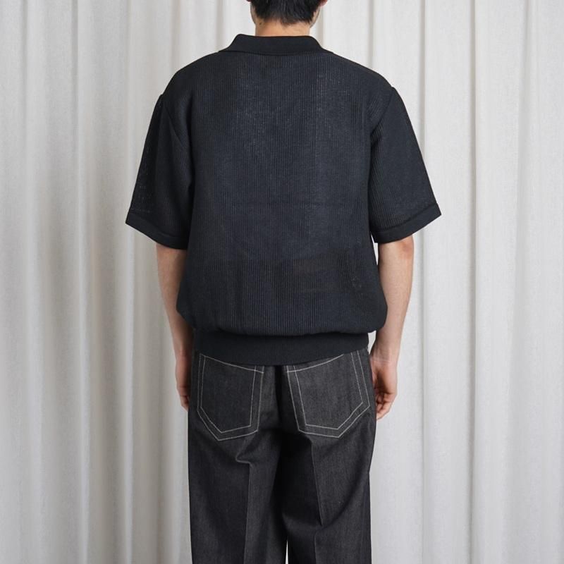 25S/SۡBATONER Хȥʡ OX SUMMER KNIT POLO S/S / BLACK

