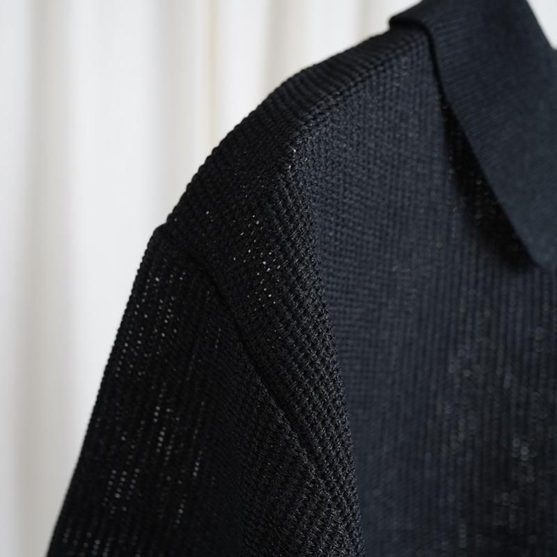 25S/SۡBATONER Хȥʡ OX SUMMER KNIT POLO S/S / BLACK

