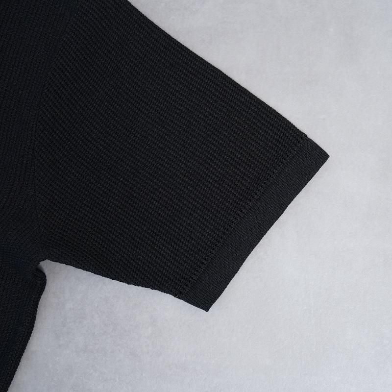 25S/SۡBATONER Хȥʡ OX SUMMER KNIT POLO S/S / BLACK
