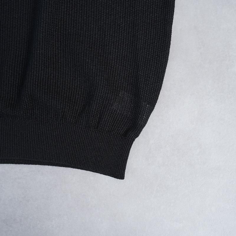 25S/SۡBATONER Хȥʡ OX SUMMER KNIT POLO S/S / BLACK
