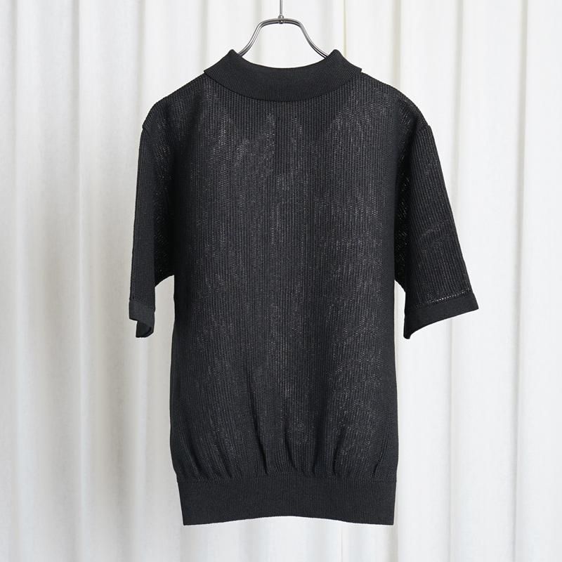 25S/SۡBATONER Хȥʡ OX SUMMER KNIT POLO S/S / BLACK
