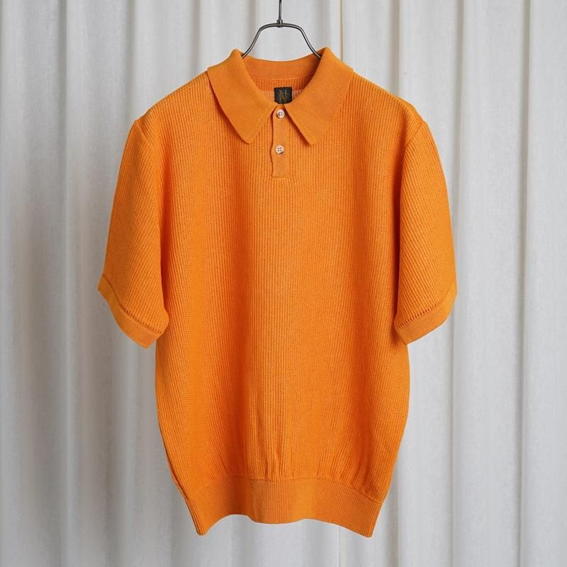 【25S/S】【BATONER バトナー】 OX SUMMER KNIT POLO S/S / ORANGE