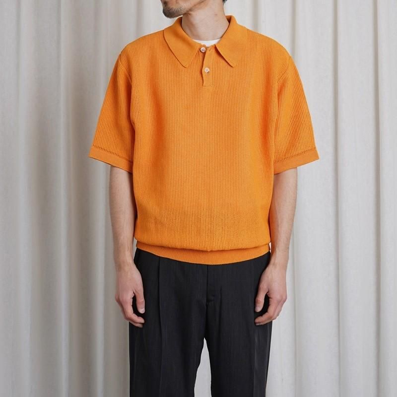 25S/SۡBATONER Хȥʡ OX SUMMER KNIT POLO S/S / ORANGE

