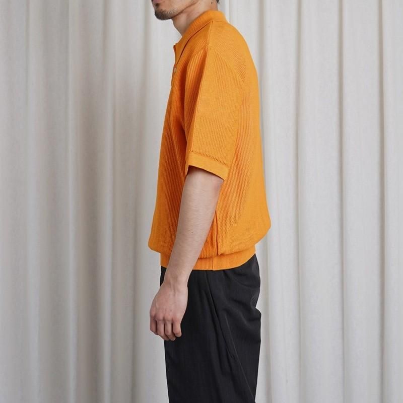 25S/SۡBATONER Хȥʡ OX SUMMER KNIT POLO S/S / ORANGE
