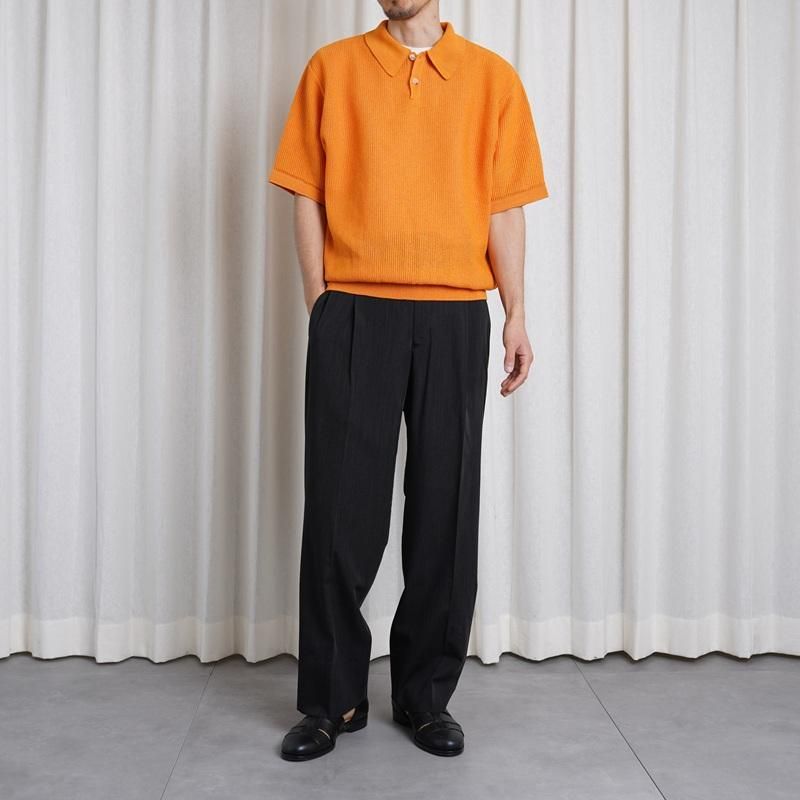 25S/SۡBATONER Хȥʡ OX SUMMER KNIT POLO S/S / ORANGE
