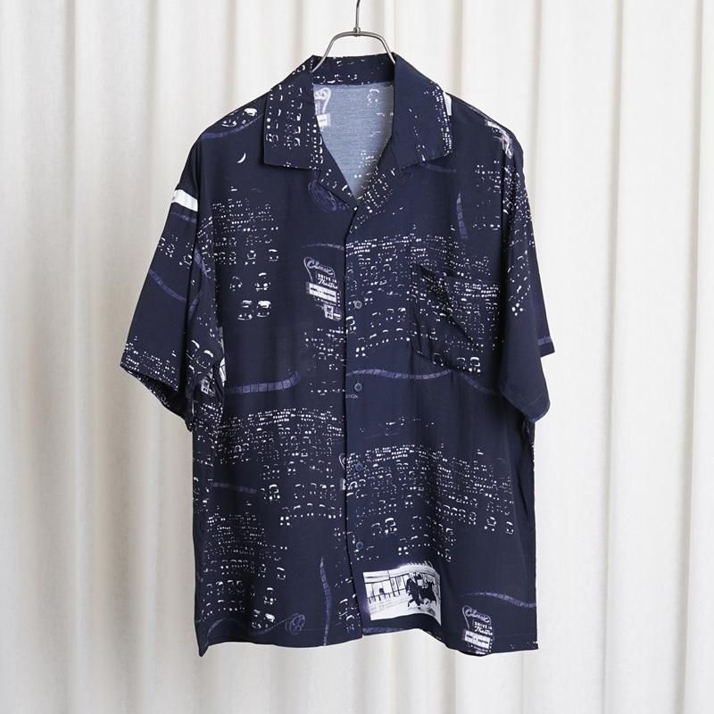 【25S/S】 【Porter Classic ポータークラシック】 ALOHA SHIRT DRIVE-IN THEATER / NAVY