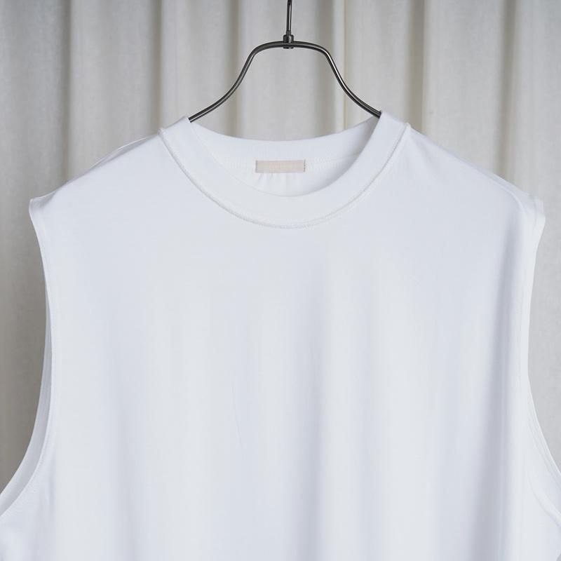 25S/S ULTERIOR ƥꥢ SUVIN SUEDED TENJIKU SLEEVELESS TEE / WHITE