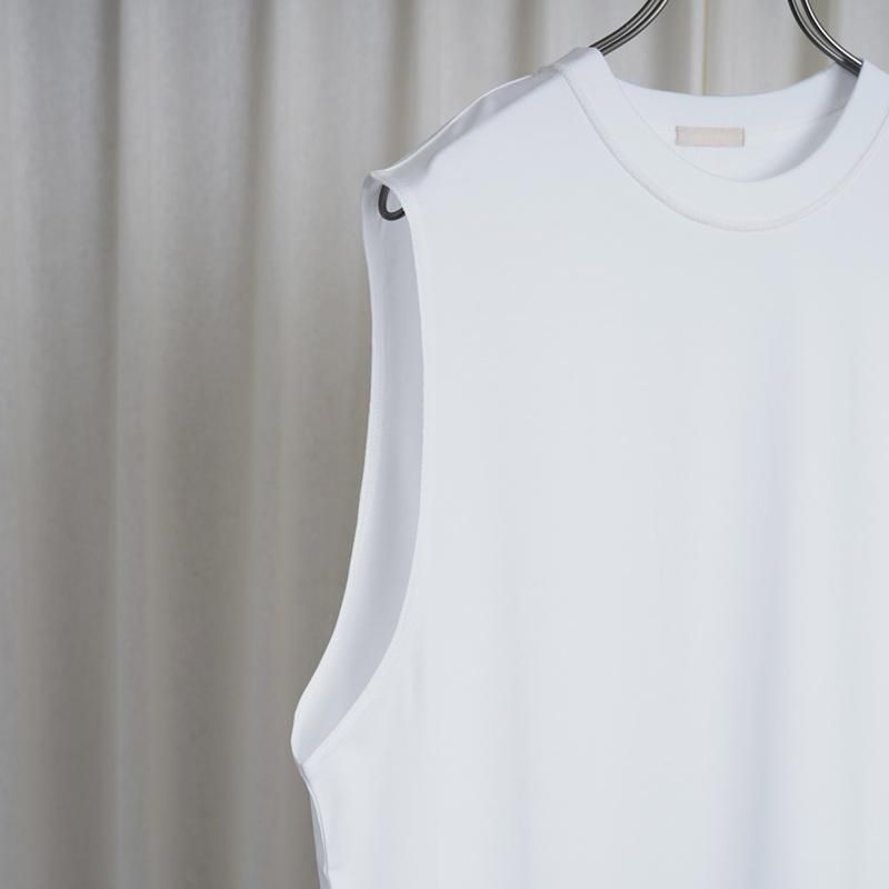 25S/S ULTERIOR ƥꥢ SUVIN SUEDED TENJIKU SLEEVELESS TEE / WHITE