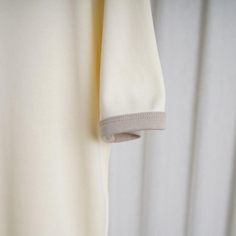 25S/S BISOWN ӥ  TRIM TEE / WHITEGRAY