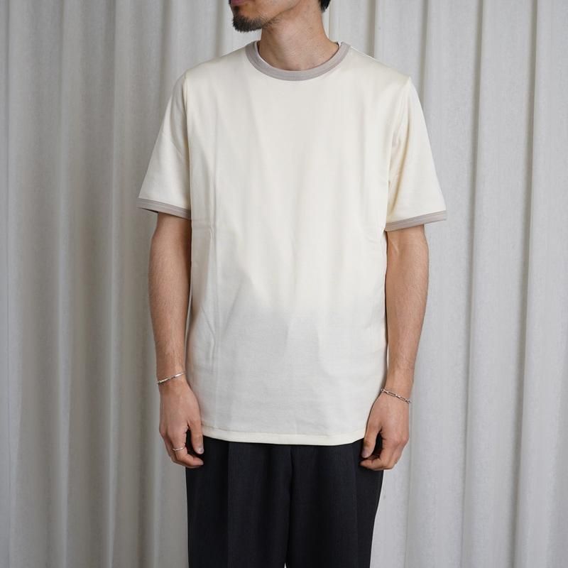 25S/S BISOWN ӥ  TRIM TEE / WHITEGRAY