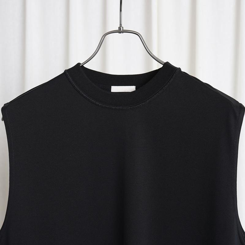 25S/S ULTERIOR ƥꥢ SUVIN SUEDED TENJIKU SLEEVELESS TEE / BLACK