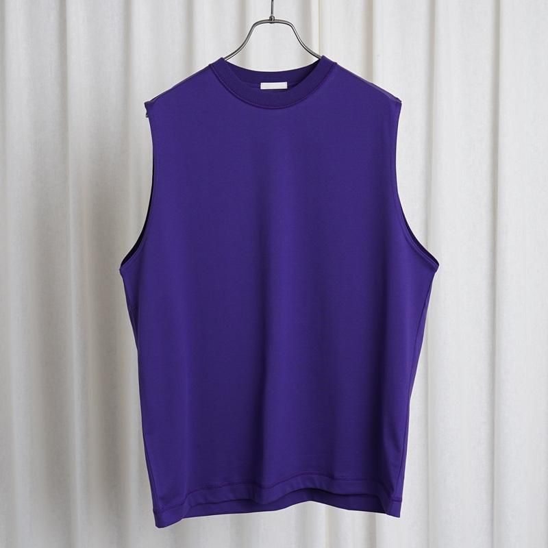 【25S/S】 【ULTERIOR アルテリア】 SUVIN SUEDED TENJIKU SLEEVELESS TEE / VIOLET
