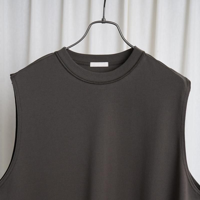 25S/S ULTERIOR ƥꥢ SUVIN SUEDED TENJIKU SLEEVELESS TEE / KHAKI BROWN