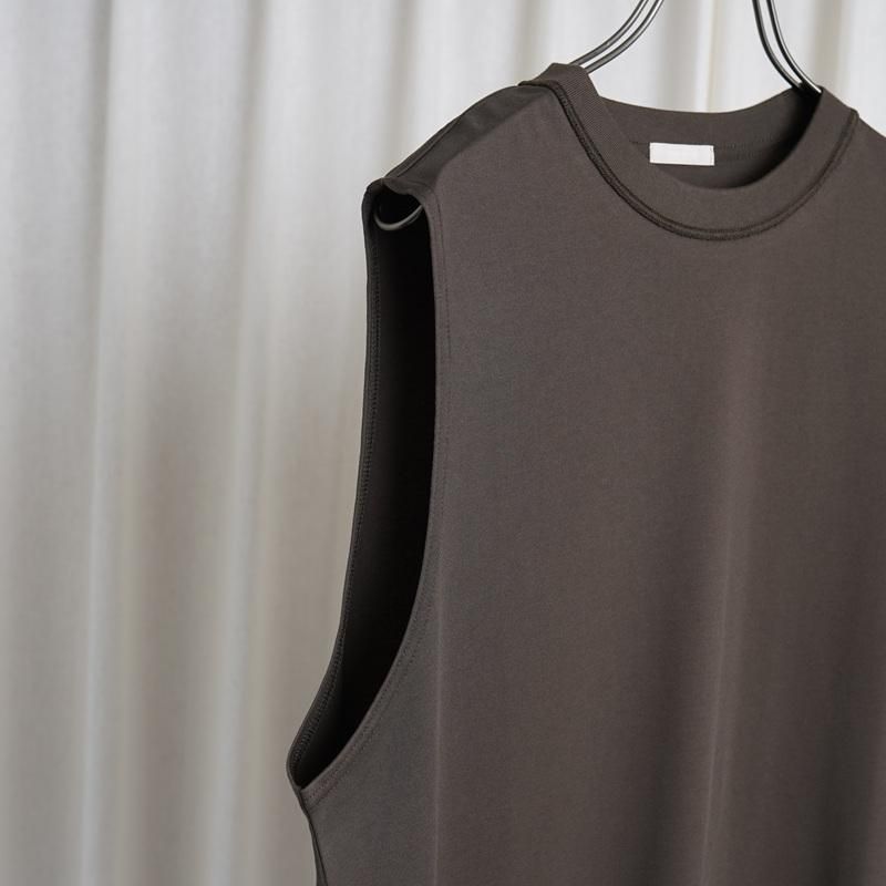 25S/S ULTERIOR ƥꥢ SUVIN SUEDED TENJIKU SLEEVELESS TEE / KHAKI BROWN